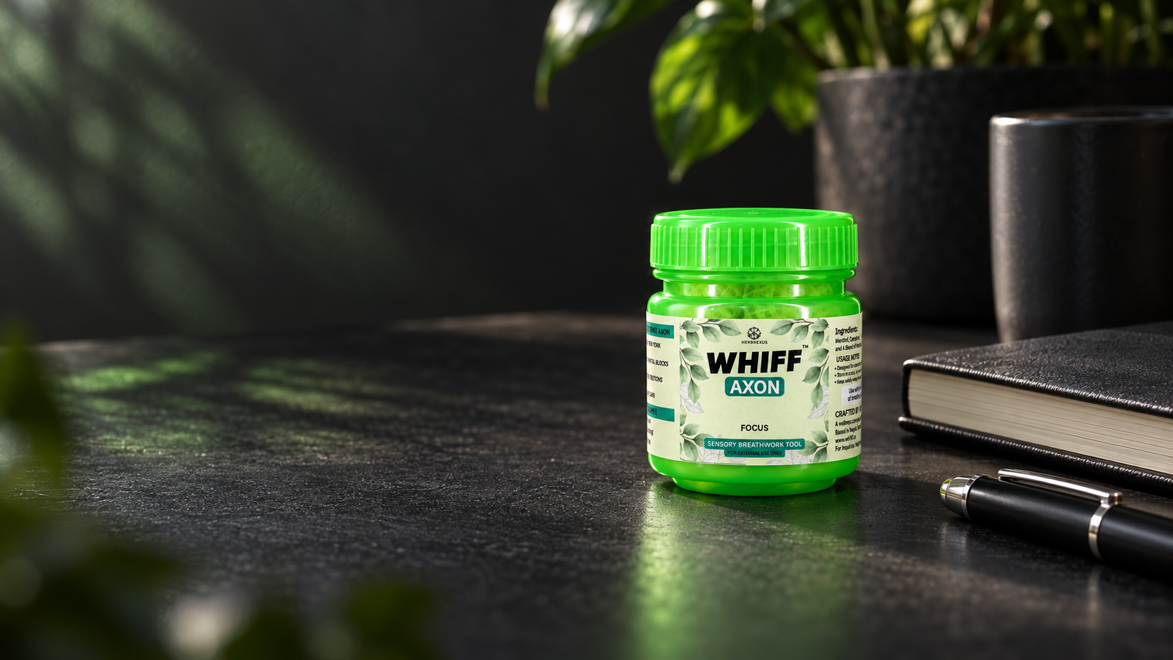 WHIFF AXON jar and monocarton in a clean focus scene