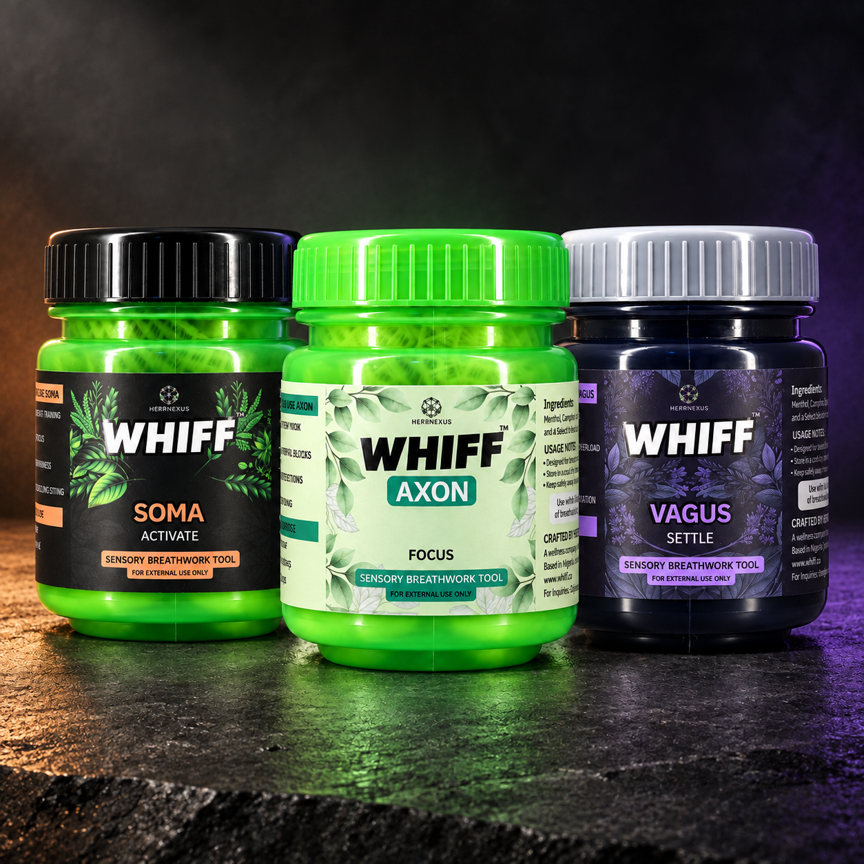 WHIFF Core System with SOMA, AXON and VAGUS jars